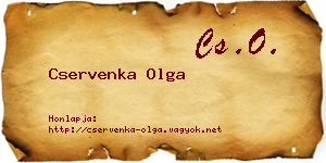 Cservenka Olga névjegykártya