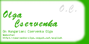 olga cservenka business card